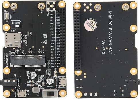 ASHATA 3G/4G LTE Base Hat for 4/3/2/B+ Module, PCLaptopComputer Board to USB, Built in Nano SIM Card Socket,Clipin Mini PCIE Socket in Saudi Arabia