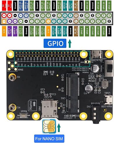 ASHATA 3G/4G LTE Base Hat for 4/3/2/B+ Module, PCLaptopComputer Board to USB, Built in Nano SIM Card Socket,Clipin Mini PCIE Socket in Saudi Arabia
