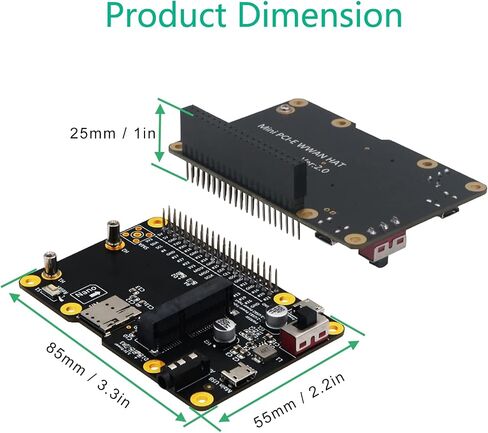 ASHATA 3G/4G LTE Base Hat for 4/3/2/B+ Module, PCLaptopComputer Board to USB, Built in Nano SIM Card Socket,Clipin Mini PCIE Socket in Saudi Arabia