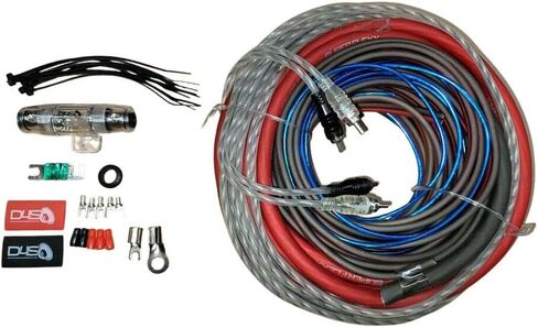 Down4Sound 4 Gauge Silver Tinned OFC Amplifier Install Kit Red/Black Car Audio SuperFlexx Wire with RCA in Saudi Arabia