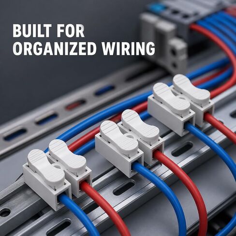 20 Pack Push-In Wire Connectors 2 Pin Spring Loaded Quick Connect Terminals 10A 220V for Lighting Automotive and DIY Electrical Wiring in Saudi Arabia