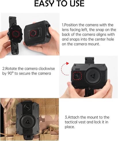 WEIGUZC Molle Camera Mount Compatible with Axon Taser Body Camera 2/3/4 - Lightweight Aluminum Molle Holder for Tactical Vest & Uniform in Saudi Arabia