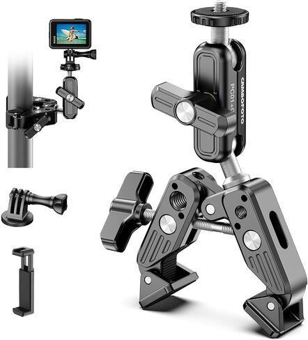 CAMBOFOTO Super Clamp Camera Clamp Mount, 360° Dual Ball Head Magic Arm in Saudi Arabia