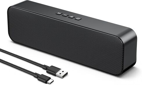 سماعات كمبيوتر للكمبيوتر المكتبي، تعمل بمنفذ USB والتوصيل والتشغيل، مع مدخل AUX بلوتوث 5.3/3.5 مم، مكبرات صوت بلوتوث صغيرة مع صوت ستيريو مناسب تحت الشاشة للعمل المكتبي والألعاب والموسيقى in Saudi Arabia