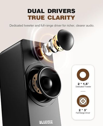 Bluedee PC Speakers for Desktop, Computer Speakers with Dedicated Tweeters in Saudi Arabia