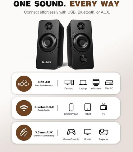Bluedee PC Speakers for Desktop, Computer Speakers with Dedicated Tweeters in Saudi Arabia