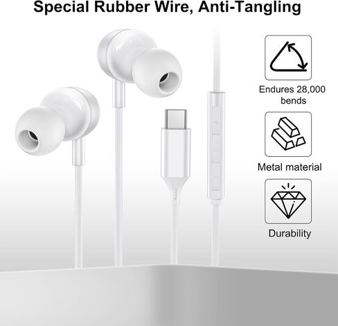 USB C Headphones Wired Earbuds for Samsung iPhone 17/16/15 Pro Max in Saudi Arabia