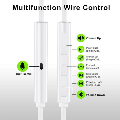 USB C Headphones Wired Earbuds for Samsung iPhone 17/16/15 Pro Max in Saudi Arabia