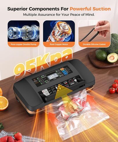 95KPa Powerful Commercial Vacuum Sealer Machine, 2X Strength Double Seal in Saudi Arabia
