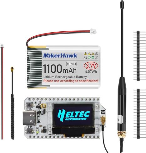 ESP32 LoRa V3 Module Board with 3000mAh Battery Set - with 863-928MHz Antenna and SX1262 LoRa V3 Devices for Meshtastic Arduino LoRawan IOT in Saudi Arabia