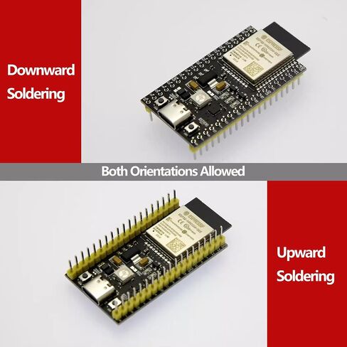 2 Pack ESP32-DevKitC-32E Development Board for IoT Smart Home/Industrial Control, Dual-Core 240MHz Wi-Fi + Bluetooth 5.0 with USB-C, Original ESP32-WROOM-32E Module (Arduino/Python/IDF) (8M) in Saudi Arabia