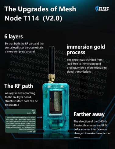 Heltec Mesh Node T114 V2 Dev Board Case طقم بطارية 800 مللي أمبير في الساعة in Saudi Arabia