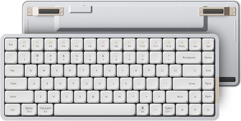 LOFREE Flow84 Low Profile Mechanical Keyboard, 75 Percent Rechargeable Wireless Keyboards with Bluetooth and Wired Connection for Windows, Mac OS/White Ghost Linear Switches in Saudi Arabia
