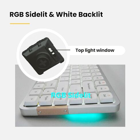 LOFREE Flow84 Low Profile Mechanical Keyboard, 75 Percent Rechargeable Wireless Keyboards with Bluetooth and Wired Connection for Windows, Mac OS/White Ghost Linear Switches in Saudi Arabia