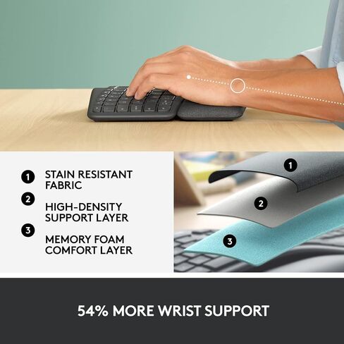 Logitech Ergo K860 Wireless Ergonomic Keyboard with Wrist Rest - Split Keyboard Layout for Windows/Mac, Bluetooth or USB Connectivity (Renewed) in Saudi Arabia