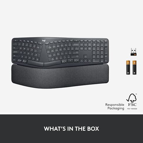 Logitech Ergo K860 Wireless Ergonomic Keyboard with Wrist Rest - Split Keyboard Layout for Windows/Mac, Bluetooth or USB Connectivity (Renewed) in Saudi Arabia