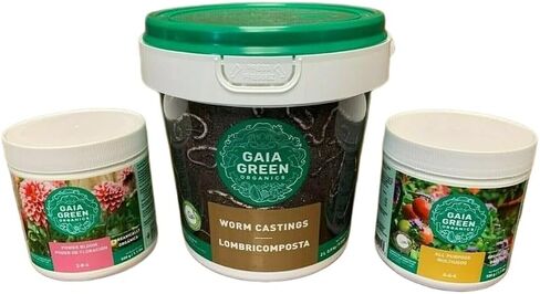 Gaia Green Combo - Power Bloom 2-8-4 500g, All Purpose 4-4-4 500g, & Worm Casting 2L in Saudi Arabia