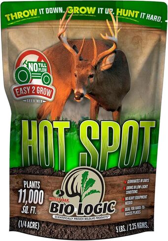 Biologic Hot Spot No-Till Deer Food Plot Seed, Easy to Plant Wheat, Deer Radish, Rye and Rapeseed Blend, 5 lb Bag Plants 1/4 Acre in Saudi Arabia