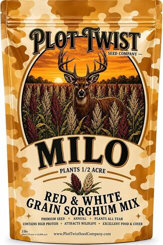 Milo Red & White Grain Sorghum Food Plot Seeds - Plants 1/2 Acre - Outstanding Food & Cover for Deer, Turkey, and Small Game – Annual High Protein Fall and Winter Forage in Saudi Arabia