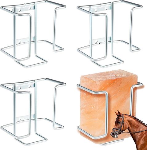 Teenyyou 4 Pack 4lb Salt Block Holder for Deer, Horses, Mineral Block Holder, Metal Salt Lick Blocks for Deer Horses Goat, Rust Resistant Livestock Feeder Outdoor(Black) in Saudi Arabia