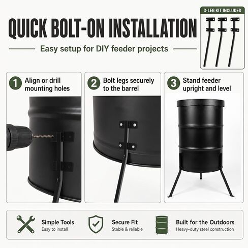 Landhoow 3 Pcs Deer Feeder Leg Kit, Bolt on Feeder Replacement Legs in Saudi Arabia