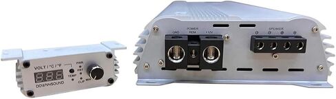 DOWN4SOUND JP23 V1.5 Elite White Silver | Monoblock Amplifier - 2300W RMS, 1-Ohm Stable, Linkable for Car Audio Systems, High-Performance Bass Amplifier for 2000W Subwoofer Setup in Saudi Arabia