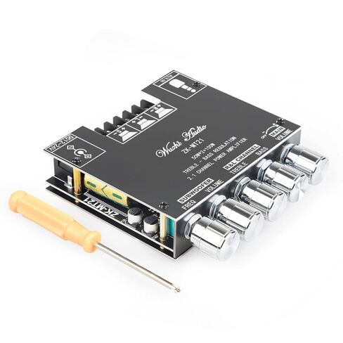ZK-TB21 Power Amplifier Board Bluetooth5.1 TPA3116 Chip with Subwoofer 2.1 Channel 50W×2+100W, DC 12-24V Bluetooth and AUX Inputs in Saudi Arabia