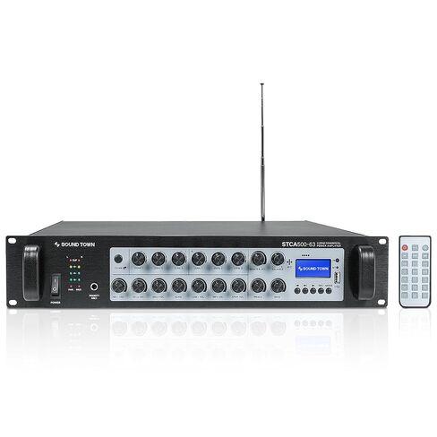 Sound Town 600W 6-Zone 70V/100V Commercial Power Amplifier with Bluetooth, Optical, Phantom Power, for Restaurants, Lounges, Bars, Pubs, Schools (STCA600-6Z) in Saudi Arabia