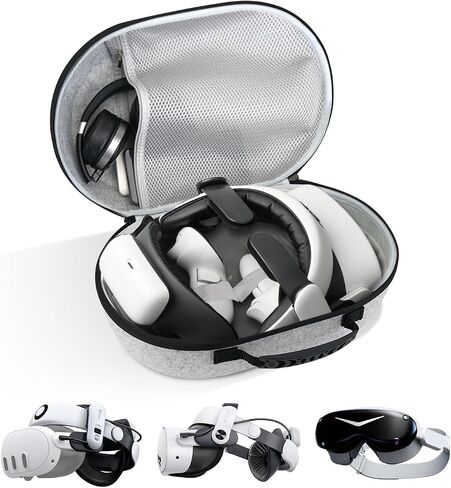 sarlar Large Carrying Case for BOBOVR S3/M3 Pro & KIWI Design Battery Head Strap, Hard Travel Case for Meta Quest 3S/Xbox Edition/Quest 3/Quest 2/Pimax Dream Air VR Headset, Controller Accessories in Kuwait