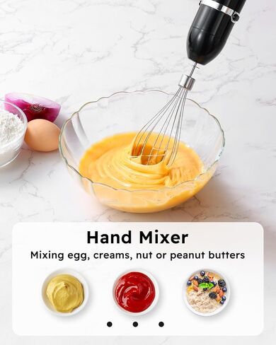Sangcon Immersion Blender Handheld, 3-in-1 Hand Blender Electric, 400W Handheld Licuadora de mano, Stainless Steel Blade Stick Mixer with Whisk, Milk Frother Attachments Black in Saudi Arabia