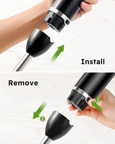 Sangcon Immersion Blender Handheld, 3-in-1 Hand Blender Electric, 400W Handheld Licuadora de mano, Stainless Steel Blade Stick Mixer with Whisk, Milk Frother Attachments Black in Saudi Arabia
