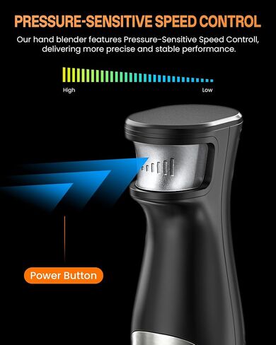 Gavasto Smart Immersion Blender, Hand Blender with Variable Telescopic Blending Rod & Stepless Speed Control, Powerful Handheld Blender with Smart Overload Protection for Smoothies, Puree, Baby Food in Saudi Arabia