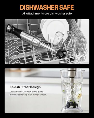 Gavasto Smart Immersion Blender, Hand Blender with Variable Telescopic Blending Rod & Stepless Speed Control, Powerful Handheld Blender with Smart Overload Protection for Smoothies, Puree, Baby Food in Saudi Arabia