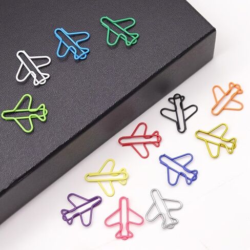 50Pcs Airplane Shaped Paper Clips Multicolored Metal Bookmark Clips Office Document Organizing Fastener Clamps for School Office Paper Sorting Supplies in Saudi Arabia