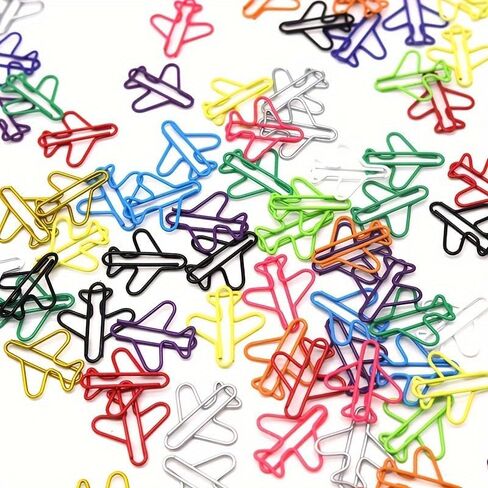50Pcs Airplane Shaped Paper Clips Multicolored Metal Bookmark Clips Office Document Organizing Fastener Clamps for School Office Paper Sorting Supplies in Saudi Arabia