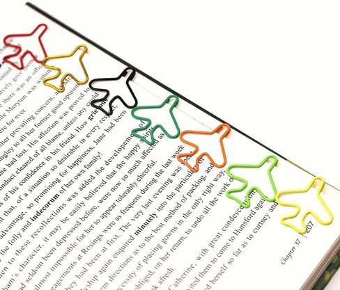 50Pcs Airplane Shaped Paper Clips Multicolored Metal Bookmark Clips Office Document Organizing Fastener Clamps for School Office Paper Sorting Supplies in Saudi Arabia