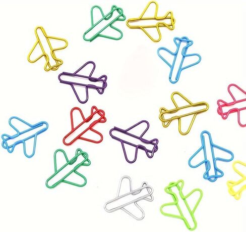 50Pcs Airplane Shaped Paper Clips Multicolored Metal Bookmark Clips Office Document Organizing Fastener Clamps for School Office Paper Sorting Supplies in Saudi Arabia