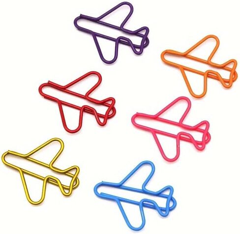 50Pcs Airplane Shaped Paper Clips Multicolored Metal Bookmark Clips Office Document Organizing Fastener Clamps for School Office Paper Sorting Supplies in Saudi Arabia