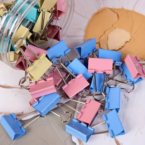 40Pcs Colored Metal Binders, Random Colors. Iron Folder, Office and Home Supplies, Office Document Paper Clips in Saudi Arabia