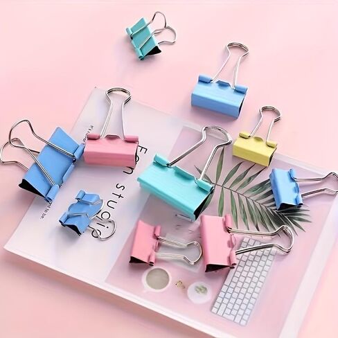 40Pcs Colored Metal Binders, Random Colors. Iron Folder, Office and Home Supplies, Office Document Paper Clips in Saudi Arabia