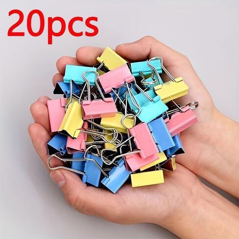 40Pcs Colored Metal Binders, Random Colors. Iron Folder, Office and Home Supplies, Office Document Paper Clips in Saudi Arabia