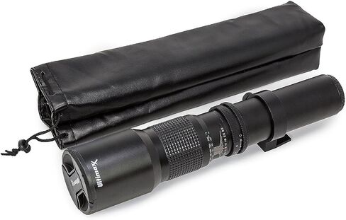 Ultimaxx 500mm f/8 Multi-Coated Preset Telephoto Lens Includes T-Mount Adapter for Canon EF Mount & Microfiber Cleaning Cloth - Compatible with SLR/DSLR Cameras in Saudi Arabia