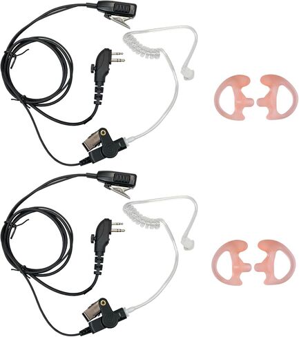 MaximalPower Earpiece Headset Compatible with HYT Hytera BD502 TC-508 PD502 PD562 TC-580 Radio Walkie Talkie PTT Transparent Acoustic Tube (2 Earpiece + 2 Pair Earmold) in Saudi Arabia