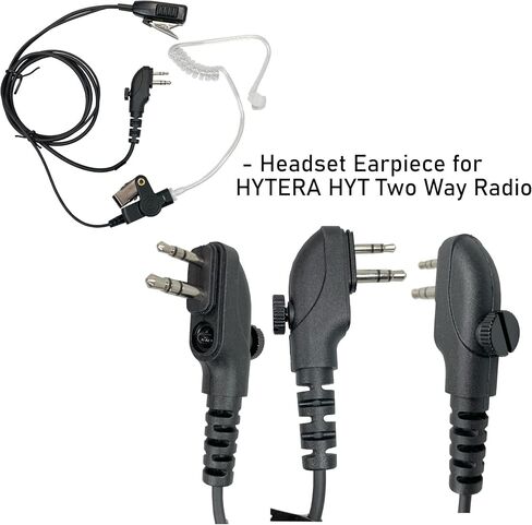 MaximalPower Earpiece Headset Compatible with HYT Hytera BD502 TC-508 PD502 PD562 TC-580 Radio Walkie Talkie PTT Transparent Acoustic Tube (2 Earpiece + 2 Pair Earmold) in Saudi Arabia