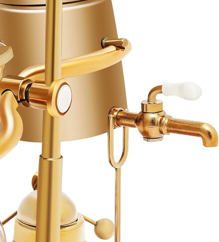 Golden Balance Siphon Coffee Maker, 400ml Retro Gravity Vacuum Coffee Brewer with Borosilicate Glass, Auto Extinguish Alcohol Lamp Complete Kit for Home Kitchen Coffee Shops Beverage Stores in Saudi Arabia