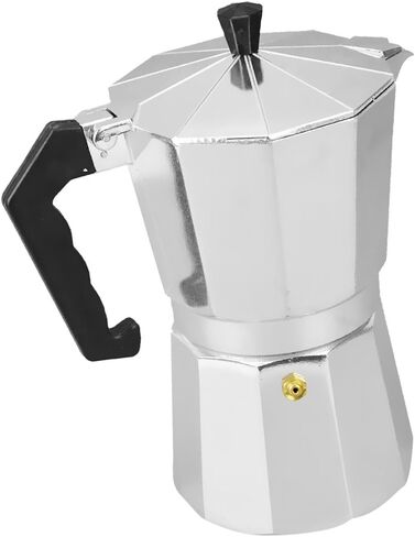 Pot Cup Aluminum Coffee Maker Espresso Percolator Cappuccino Pot with Sturdy Handle Design Suitable for Home Office Use, Silver, 6 Cups in Saudi Arabia