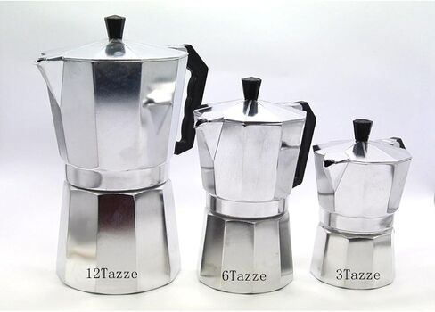 Pot Cup Aluminum Coffee Maker Espresso Percolator Cappuccino Pot with Sturdy Handle Design Suitable for Home Office Use, Silver, 6 Cups in Saudi Arabia