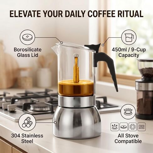 Pssopp 450ml Stovetop Coffee Percolator, High Temperature Tolerant in Saudi Arabia