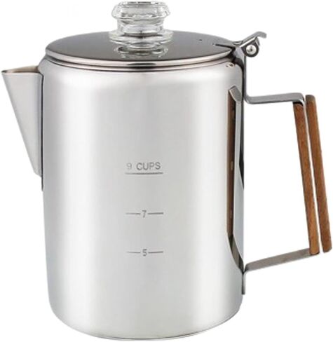 Stainless Steel Coffee Percolator, 9 Cup Stovetop Pot With Heat-Resistant Handle For Camping, Outdoor, And Indoor Use in Saudi Arabia