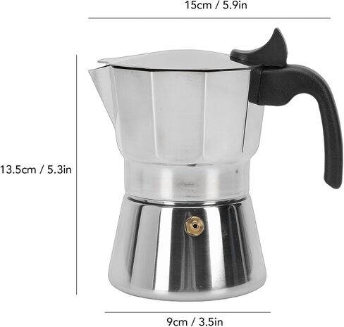 150ML Non Electric Coffee Percolators, Octagonal Stovetop Coffee Maker, Rustproof Manual Italian Coffee Brewer Compatible with Gas Induction Stove for Home Camping Travel in Saudi Arabia